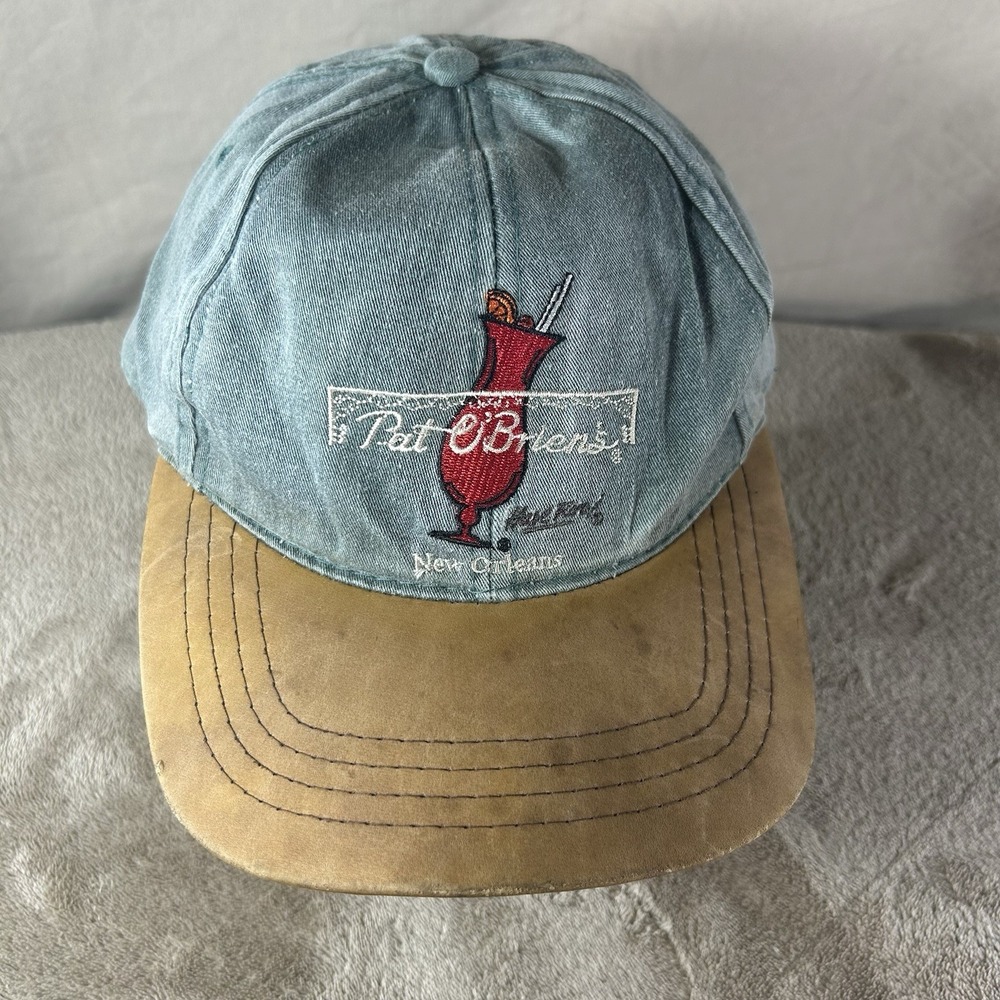 Vintage Pat O'Brien's New Orleans Hurricane Glass Baseball Cap Washed Green